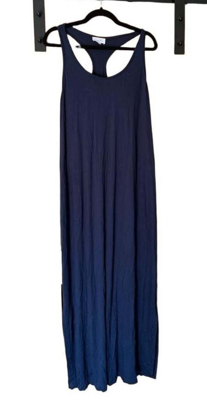 Soma Navy Blue Racerback Maxi Dress with Built-in Bra